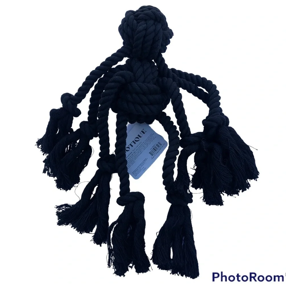 NWT Gothic Halloween spider rope dog toy 14”